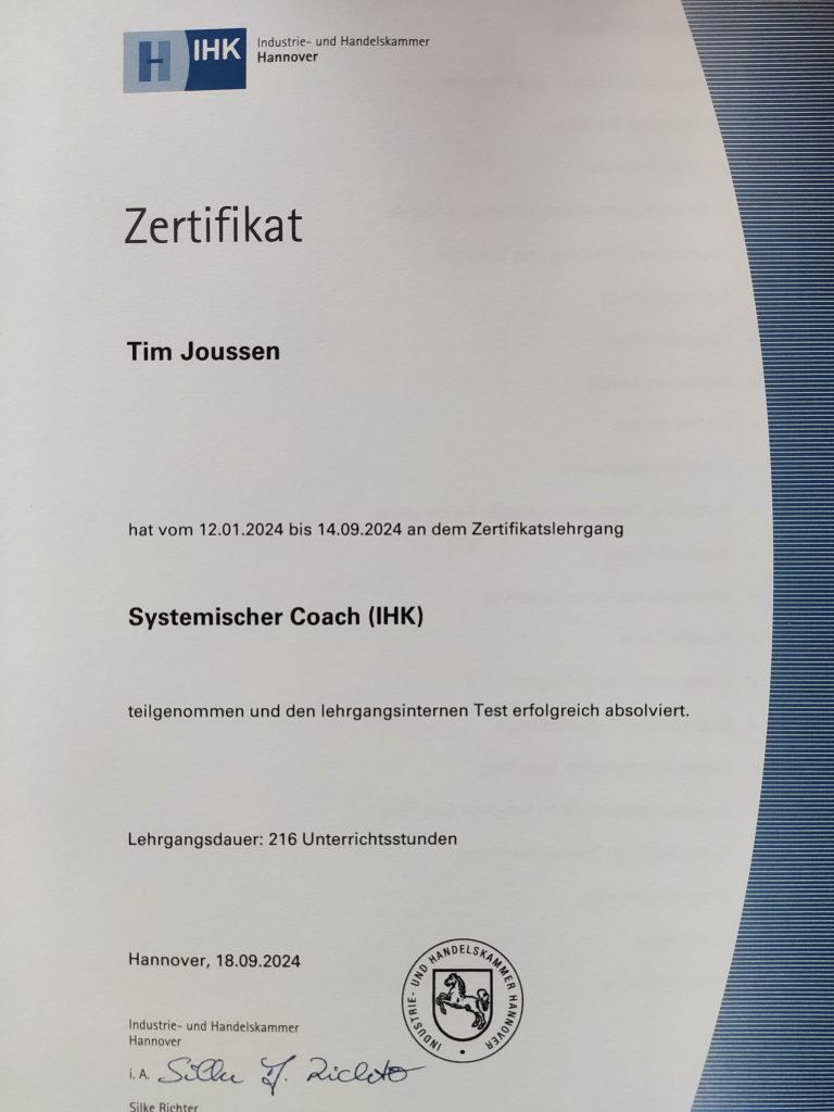 Zertifikat: Systemischer Coach IHK